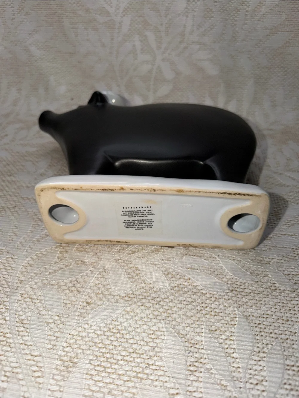 Pottery Barn Chalkboard Pig Chef's Hat Black White - Menu Cottagecore Farmhouse